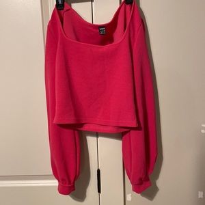 Shein hot pink cropped top.